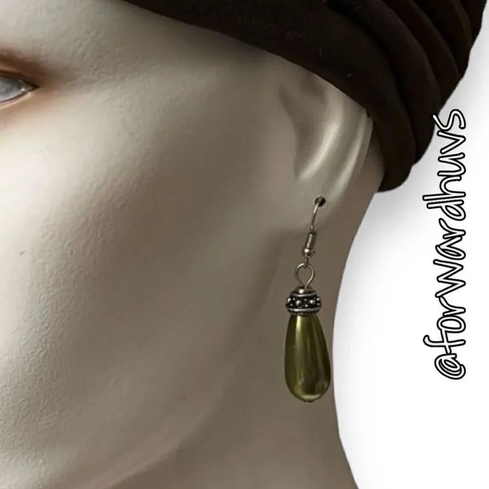 Bundle Sale 3 for $15 | Chic Green Earrings with Silvertone Metal
